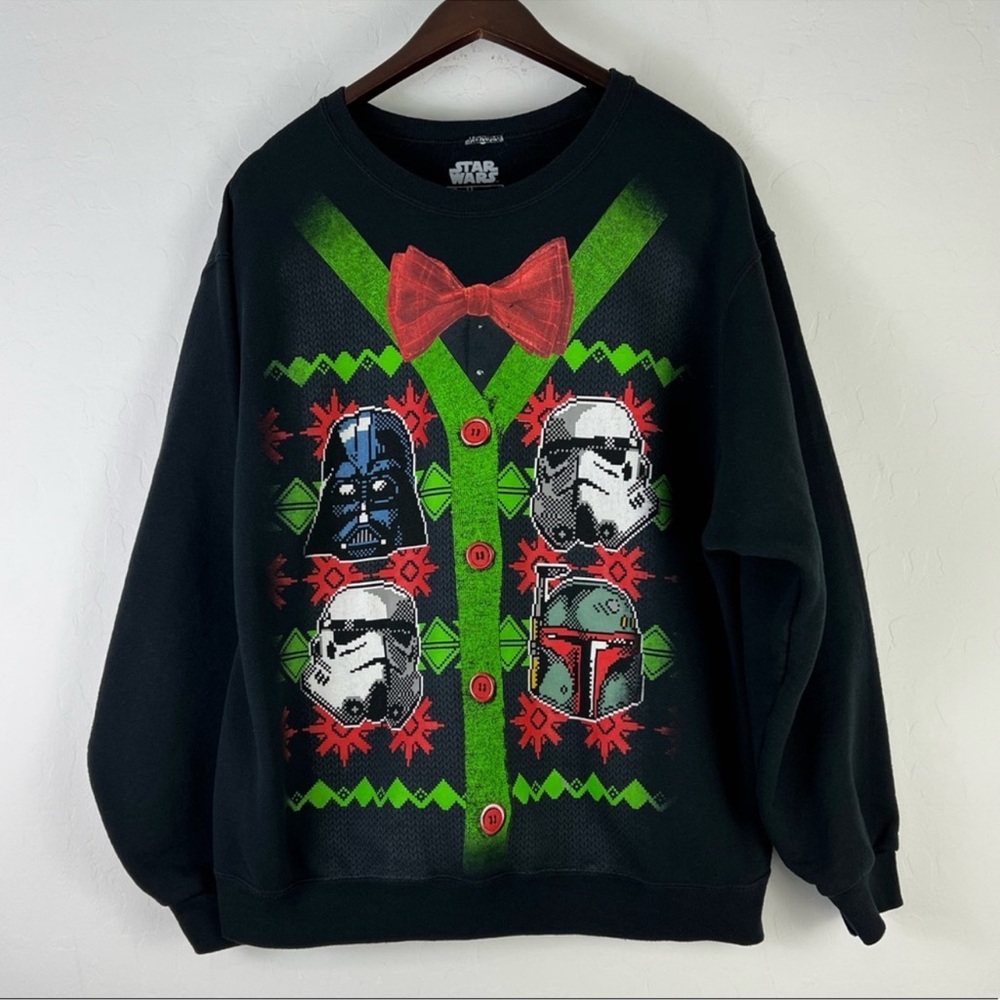Star Wars Ugly Christmas Sweater Darth Vader Boba Fett Stormtrooper Size L